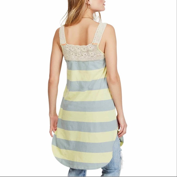 Free People Luca Crochet Stripe Tunic Merida Combo - Picture 2 of 8